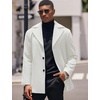 image:imageCOOFANDY Mens Trench Coat Notched Collar Single Breasted Peacoat Winter Overcoat With PocketsWhite