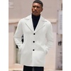 image:imageCOOFANDY Mens Trench Coat Notched Collar Single Breasted Peacoat Winter Overcoat With PocketsWhite