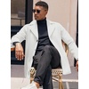 image:imageCOOFANDY Mens Trench Coat Notched Collar Single Breasted Peacoat Winter Overcoat With PocketsWhite