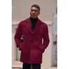 image:imageCOOFANDY Mens Trench Coat Notched Collar Single Breasted Peacoat Winter Overcoat With PocketsWine Red