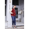 image:imageCOOFANDY Mens Varsity Jacket Casual Leather Sleeve Baseball Letterman Bomber Jacket CoatWine Red