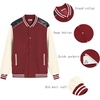 image:imageCOOFANDY Mens Varsity Jacket Casual Leather Sleeve Baseball Letterman Bomber Jacket CoatWine Red