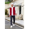 image:imageCOOFANDY Mens Varsity Jacket Casual Leather Sleeve Baseball Letterman Bomber Jacket CoatWine Red