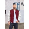 image:imageCOOFANDY Mens Varsity Jacket Casual Leather Sleeve Baseball Letterman Bomber Jacket CoatWine Red