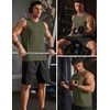 image:imageCOOFANDY Mens Workout Gym Tank Tops Quick Dry Muscle Sleeveless Shirts UPF 50 Running Summer Beach Athletic Swim ShirtArmy Green