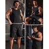 image:imageCOOFANDY Mens Workout Gym Tank Tops Quick Dry Muscle Sleeveless Shirts UPF 50 Running Summer Beach Athletic Swim ShirtBlack