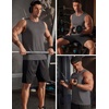 image:imageCOOFANDY Mens Workout Gym Tank Tops Quick Dry Muscle Sleeveless Shirts UPF 50 Running Summer Beach Athletic Swim ShirtDark Grey