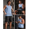 image:imageCOOFANDY Mens Workout Gym Tank Tops Quick Dry Muscle Sleeveless Shirts UPF 50 Running Summer Beach Athletic Swim ShirtLight Blue
