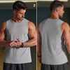 image:imageCOOFANDY Mens Workout Gym Tank Tops Quick Dry Muscle Sleeveless Shirts UPF 50 Running Summer Beach Athletic Swim ShirtLight Grey