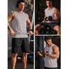 image:imageCOOFANDY Mens Workout Gym Tank Tops Quick Dry Muscle Sleeveless Shirts UPF 50 Running Summer Beach Athletic Swim ShirtLight Grey