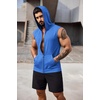 image:imageCOOFANDY Mens Workout Hooded Tank Tops 2 Pack Zip Up Sleeveless Gym Shirts Muscle Cut Off T Shirt Bodybuilding HoodiesBlue1pcs