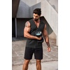 image:imageCOOFANDY Mens Workout Hooded Tank Tops 2 Pack Zip Up Sleeveless Gym Shirts Muscle Cut Off T Shirt Bodybuilding HoodiesDark GreyBlack2pcs