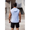 image:imageCOOFANDY Mens Workout Hooded Tank Tops 2 Pack Zip Up Sleeveless Gym Shirts Muscle Cut Off T Shirt Bodybuilding HoodiesLight GreySky Blue2pcs