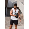 image:imageCOOFANDY Mens Workout Hooded Tank Tops 2 Pack Zip Up Sleeveless Gym Shirts Muscle Cut Off T Shirt Bodybuilding HoodiesWhite1pcs