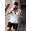 image:imageCOOFANDY Mens Workout Hooded Tank Tops 2 Pack Zip Up Sleeveless Gym Shirts Muscle Cut Off T Shirt Bodybuilding HoodiesWhiteBlack2pcs