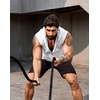 image:imageCOOFANDY Mens Workout Hooded Tank Tops 2 Pack Zip Up Sleeveless Gym Shirts Muscle Cut Off T Shirt Bodybuilding HoodiesWhiteBlack2pcs