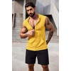 image:imageCOOFANDY Mens Workout Hooded Tank Tops 2 Pack Zip Up Sleeveless Gym Shirts Muscle Cut Off T Shirt Bodybuilding HoodiesYellow1pcs