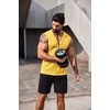 image:imageCOOFANDY Mens Workout Hooded Tank Tops 2 Pack Zip Up Sleeveless Gym Shirts Muscle Cut Off T Shirt Bodybuilding HoodiesYellow1pcs