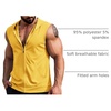 image:imageCOOFANDY Mens Workout Hooded Tank Tops 2 Pack Zip Up Sleeveless Gym Shirts Muscle Cut Off T Shirt Bodybuilding HoodiesYellow1pcs