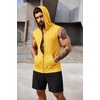 image:imageCOOFANDY Mens Workout Hooded Tank Tops 2 Pack Zip Up Sleeveless Gym Shirts Muscle Cut Off T Shirt Bodybuilding HoodiesYellow1pcs