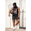 image:imageCOOFANDY Mens Workout Hooded Tank Tops Bodybuilding Muscle Cut Off T Shirt Sleeveless Gym Hoodies1flagblack