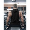 image:imageCOOFANDY Mens Workout Hooded Tank Tops Bodybuilding Muscle Cut Off T Shirt Sleeveless Gym HoodiesBlack