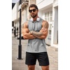 image:imageCOOFANDY Mens Workout Hooded Tank Tops Bodybuilding Muscle Cut Off T Shirt Sleeveless Gym HoodiesGrey