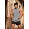 image:imageCOOFANDY Mens Workout Hooded Tank Tops Bodybuilding Muscle Cut Off T Shirt Sleeveless Gym HoodiesGrey