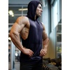 image:imageCOOFANDY Mens Workout Hooded Tank Tops Bodybuilding Muscle Cut Off T Shirt Sleeveless Gym HoodiesNavy Blue