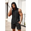 image:imageCOOFANDY Mens Workout Hooded Tank Tops Bodybuilding Muscle Cut Off T Shirt Sleeveless Gym HoodiesOliver Green