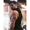 image:imageCOOFANDY Mens Workout Hooded Tank Tops Bodybuilding Muscle Cut Off T Shirt Sleeveless Gym HoodiesOliver Green