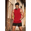 image:imageCOOFANDY Mens Workout Hooded Tank Tops Bodybuilding Muscle Cut Off T Shirt Sleeveless Gym HoodiesRed