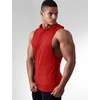 image:imageCOOFANDY Mens Workout Hooded Tank Tops Bodybuilding Muscle Cut Off T Shirt Sleeveless Gym HoodiesRed