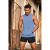 image:imageCOOFANDY Mens Workout Hooded Tank Tops Bodybuilding Muscle Cut Off T Shirt Sleeveless Gym HoodiesSky Blue