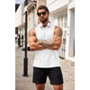 image:imageCOOFANDY Mens Workout Hooded Tank Tops Bodybuilding Muscle Cut Off T Shirt Sleeveless Gym HoodiesWhite