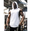 image:imageCOOFANDY Mens Workout Hooded Tank Tops Bodybuilding Muscle Cut Off T Shirt Sleeveless Gym HoodiesWhite