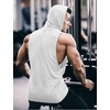 image:imageCOOFANDY Mens Workout Hooded Tank Tops Bodybuilding Muscle Cut Off T Shirt Sleeveless Gym HoodiesWhite