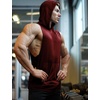 image:imageCOOFANDY Mens Workout Hooded Tank Tops Bodybuilding Muscle Cut Off T Shirt Sleeveless Gym HoodiesWine Red