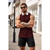 image:imageCOOFANDY Mens Workout Hooded Tank Tops Bodybuilding Muscle Cut Off T Shirt Sleeveless Gym HoodiesWine Red