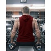 image:imageCOOFANDY Mens Workout Hooded Tank Tops Bodybuilding Muscle Cut Off T Shirt Sleeveless Gym HoodiesWine Red