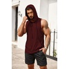 image:imageCOOFANDY Mens Workout Hooded Tank Tops Bodybuilding Muscle Cut Off T Shirt Sleeveless Gym HoodiesWine Red