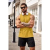 image:imageCOOFANDY Mens Workout Hooded Tank Tops Bodybuilding Muscle Cut Off T Shirt Sleeveless Gym HoodiesYellow