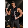 image:imageCOOFANDY Mens Workout Hooded Tank Tops Sleeveless Gym Hoodies Cotton Muscle Cut Off Shirt Bodybuilding Henley ShirtsAmerican Flag Black