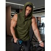 image:imageCOOFANDY Mens Workout Hooded Tank Tops Sleeveless Gym Hoodies Cotton Muscle Cut Off Shirt Bodybuilding Henley ShirtsArmy Green