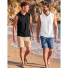 image:imageCOOFANDY Mens Workout Hooded Tank Tops Sleeveless Gym Hoodies Cotton Muscle Cut Off Shirt Bodybuilding Henley ShirtsBlack