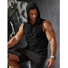 image:imageCOOFANDY Mens Workout Hooded Tank Tops Sleeveless Gym Hoodies Cotton Muscle Cut Off Shirt Bodybuilding Henley ShirtsBlack