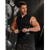image:imageCOOFANDY Mens Workout Hooded Tank Tops Sleeveless Gym Hoodies Cotton Muscle Cut Off Shirt Bodybuilding Henley ShirtsBlack