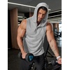 image:imageCOOFANDY Mens Workout Hooded Tank Tops Sleeveless Gym Hoodies Cotton Muscle Cut Off Shirt Bodybuilding Henley ShirtsLight Grey