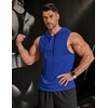 image:imageCOOFANDY Mens Workout Hooded Tank Tops Sleeveless Gym Hoodies Cotton Muscle Cut Off Shirt Bodybuilding Henley ShirtsRoyal Blue
