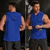 image:imageCOOFANDY Mens Workout Hooded Tank Tops Sleeveless Gym Hoodies Cotton Muscle Cut Off Shirt Bodybuilding Henley ShirtsRoyal Blue